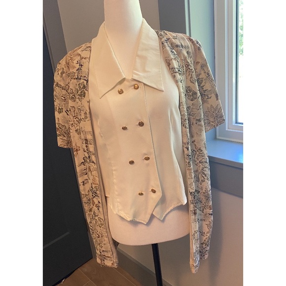 Vintage 80’s Reina layered floral blouse size md - Picture 2 of 11